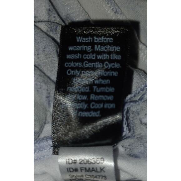 Simply Vera Vera Wang Blue Gray Floral V Neck Boxy T-Shirt Women's XXL Stretchy - Picture 7 of 7